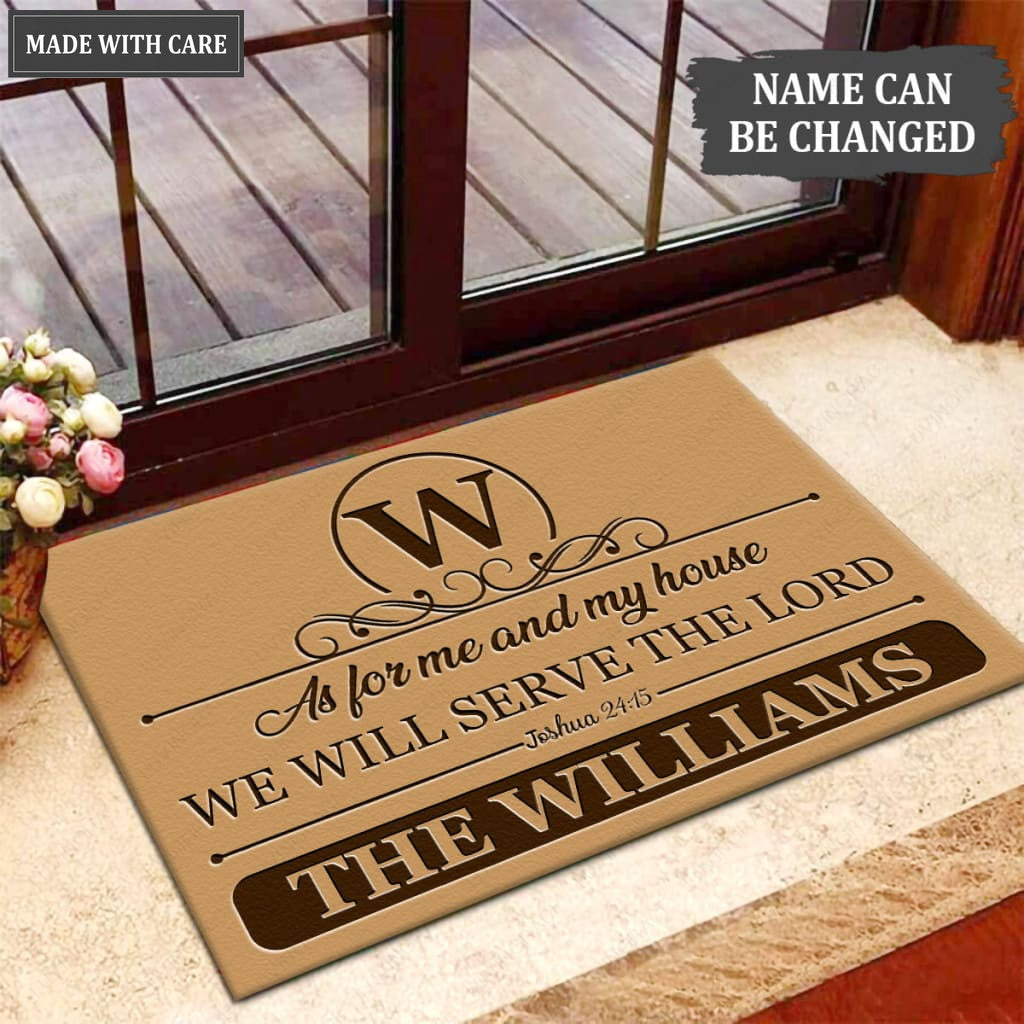 Luvingrace M103 Vintage Monogram Collection As For My House Personalized Doormat