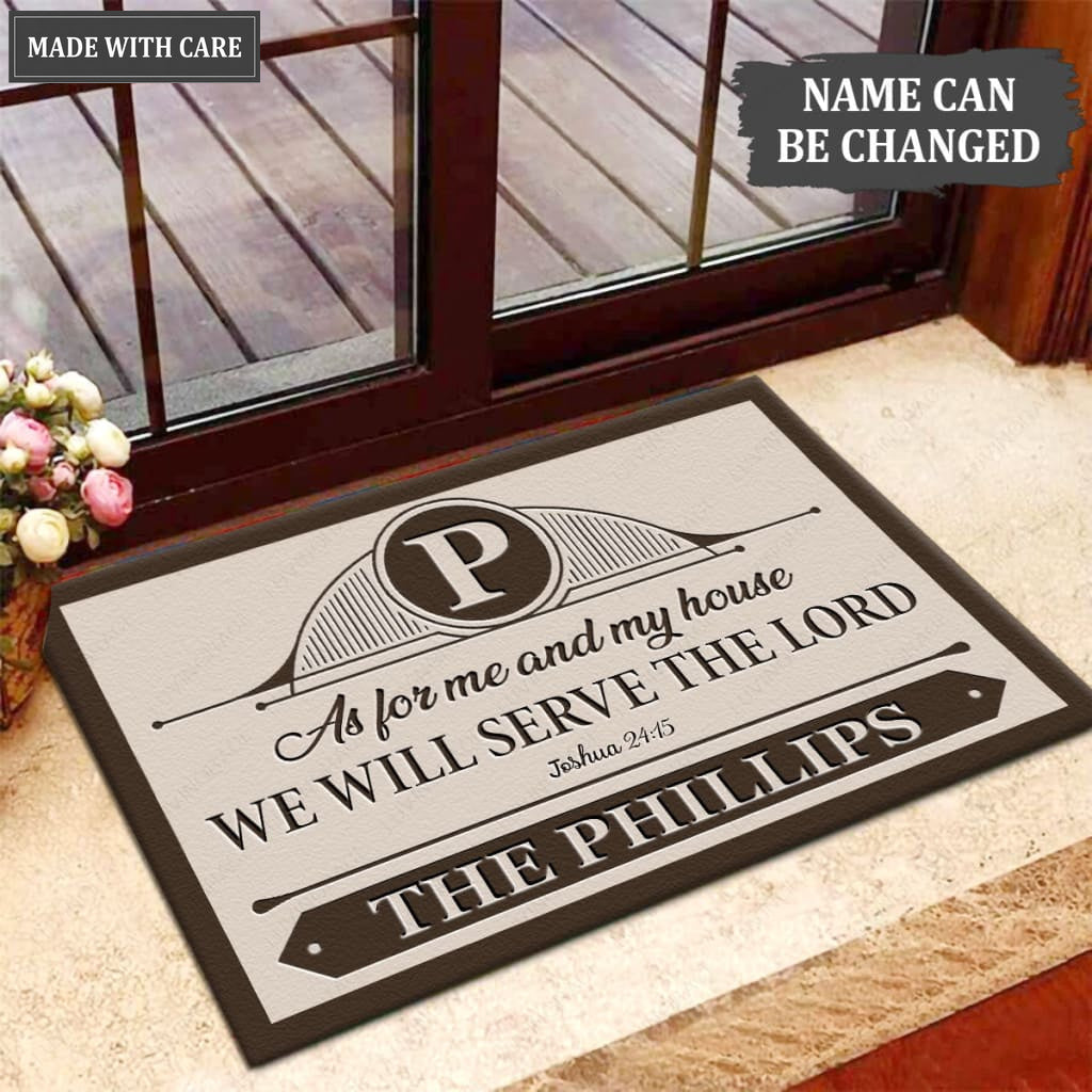 Luvingrace M104 Elegant Monogram Collection As For My House Personalized Doormat