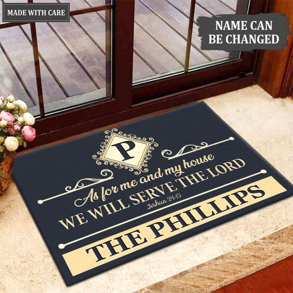 Luvingrace M105 Luxury Monogram Collection As For My House Personalized Doormat