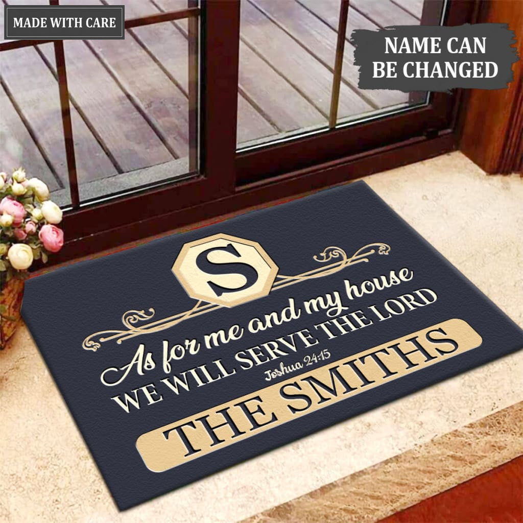 Luvingrace M106 Luxury Monogram Collection As For My House Personalized Doormat