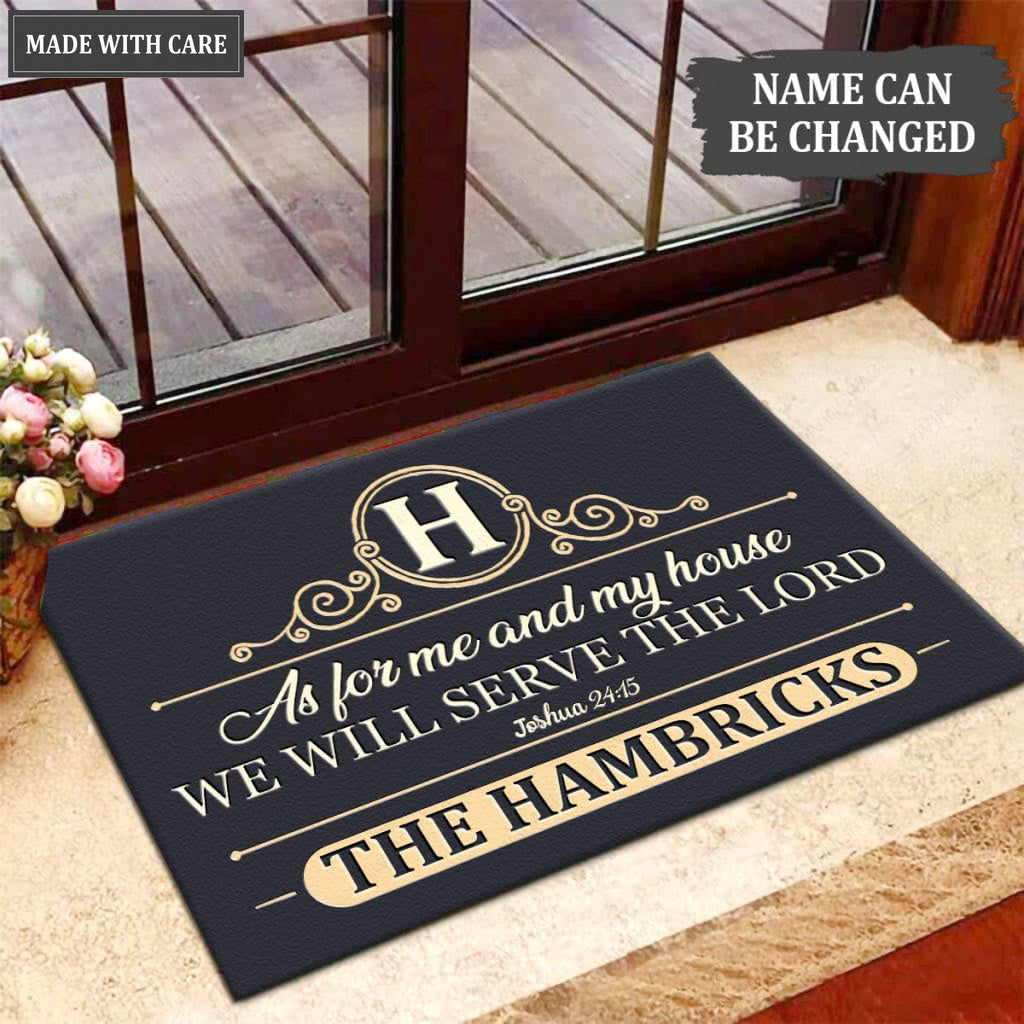 Luvingrace M107 Luxury Monogram Collection As For My House Personalized Doormat