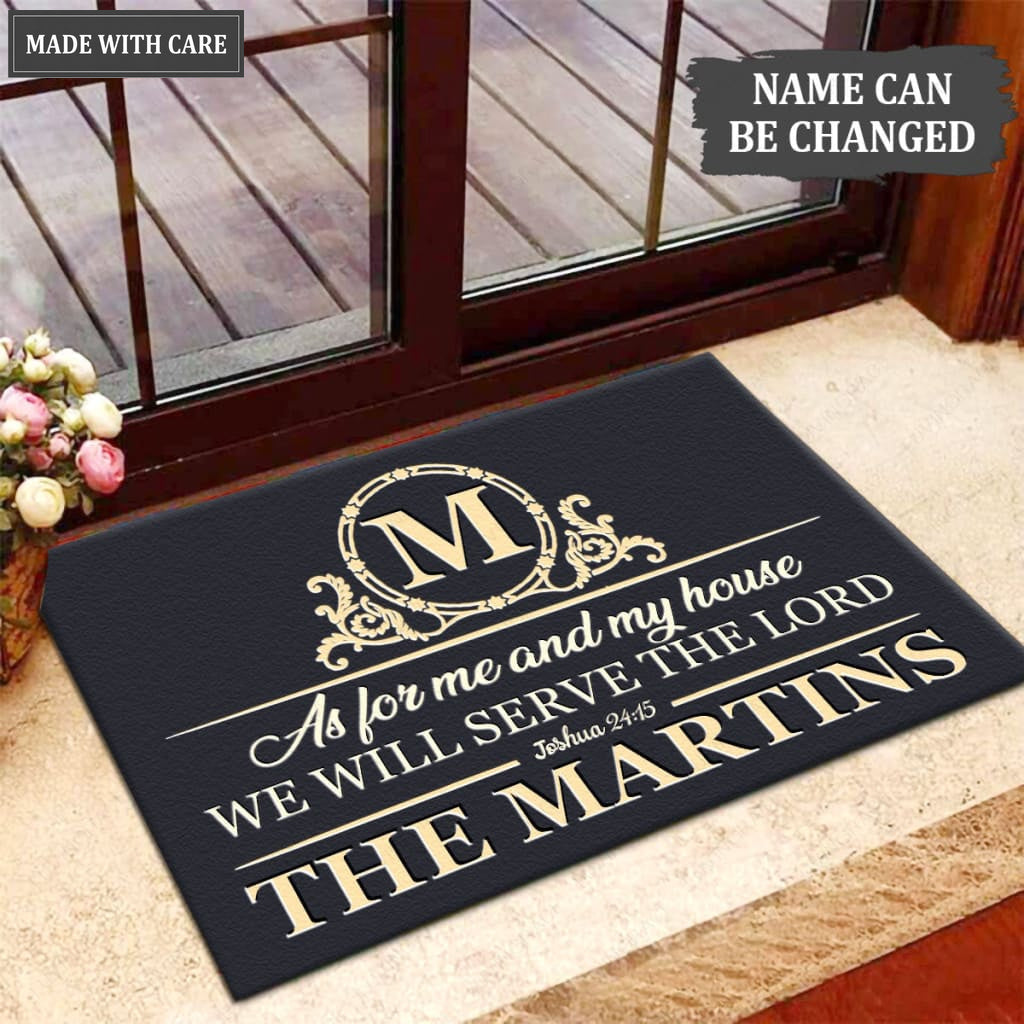 Luvingrace M108 Luxury Monogram Collection As For My House Personalized Doormat