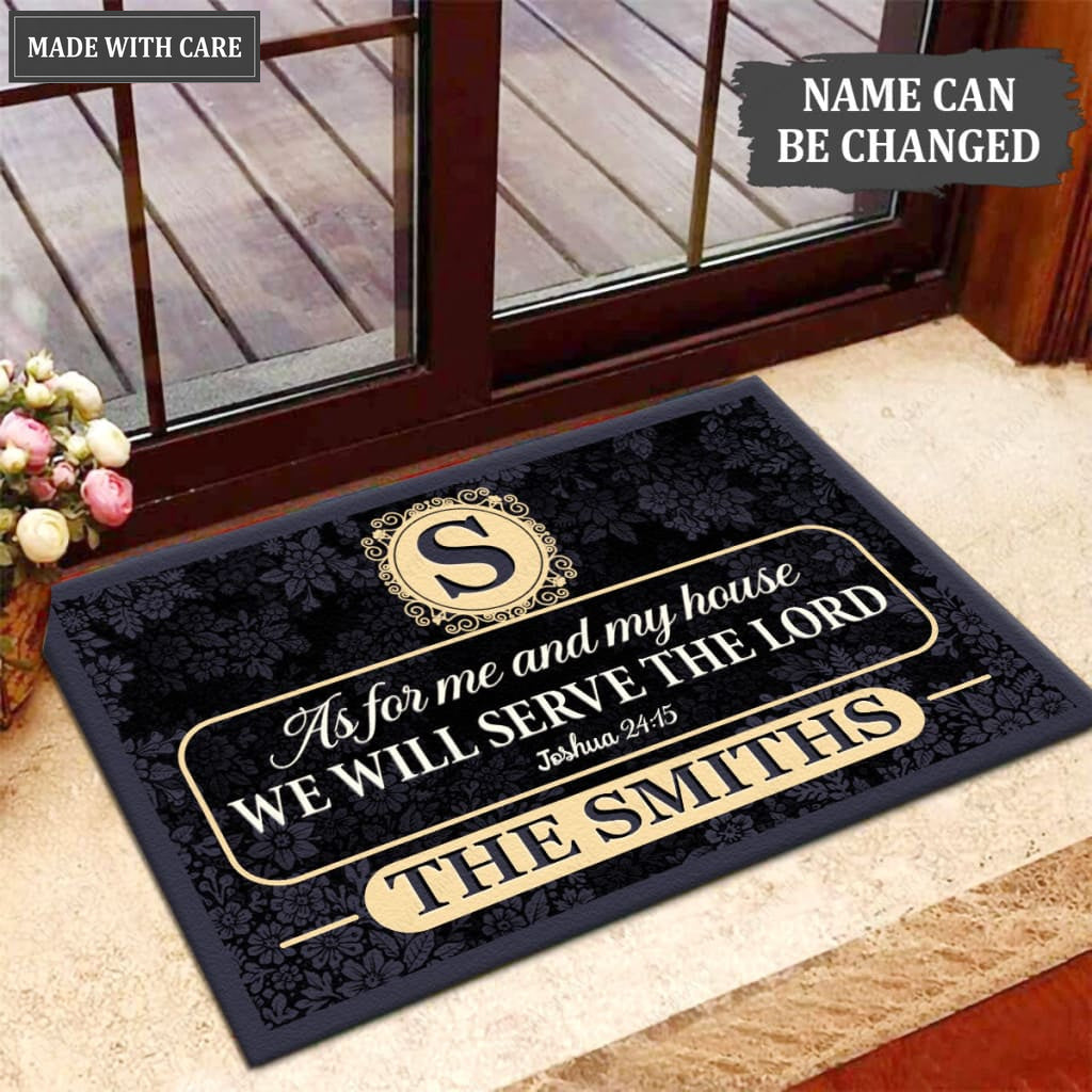 Luvingrace M94 Decorative Monogram Collection As For My House Personalized Doormat