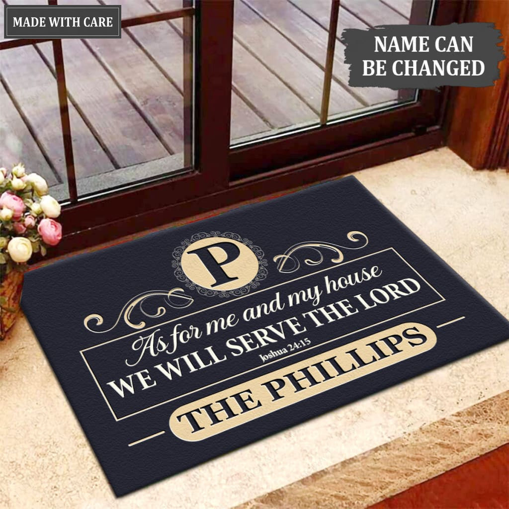 Luvingrace M95 Elegant Monogram Collection As For My House Personalized Doormat