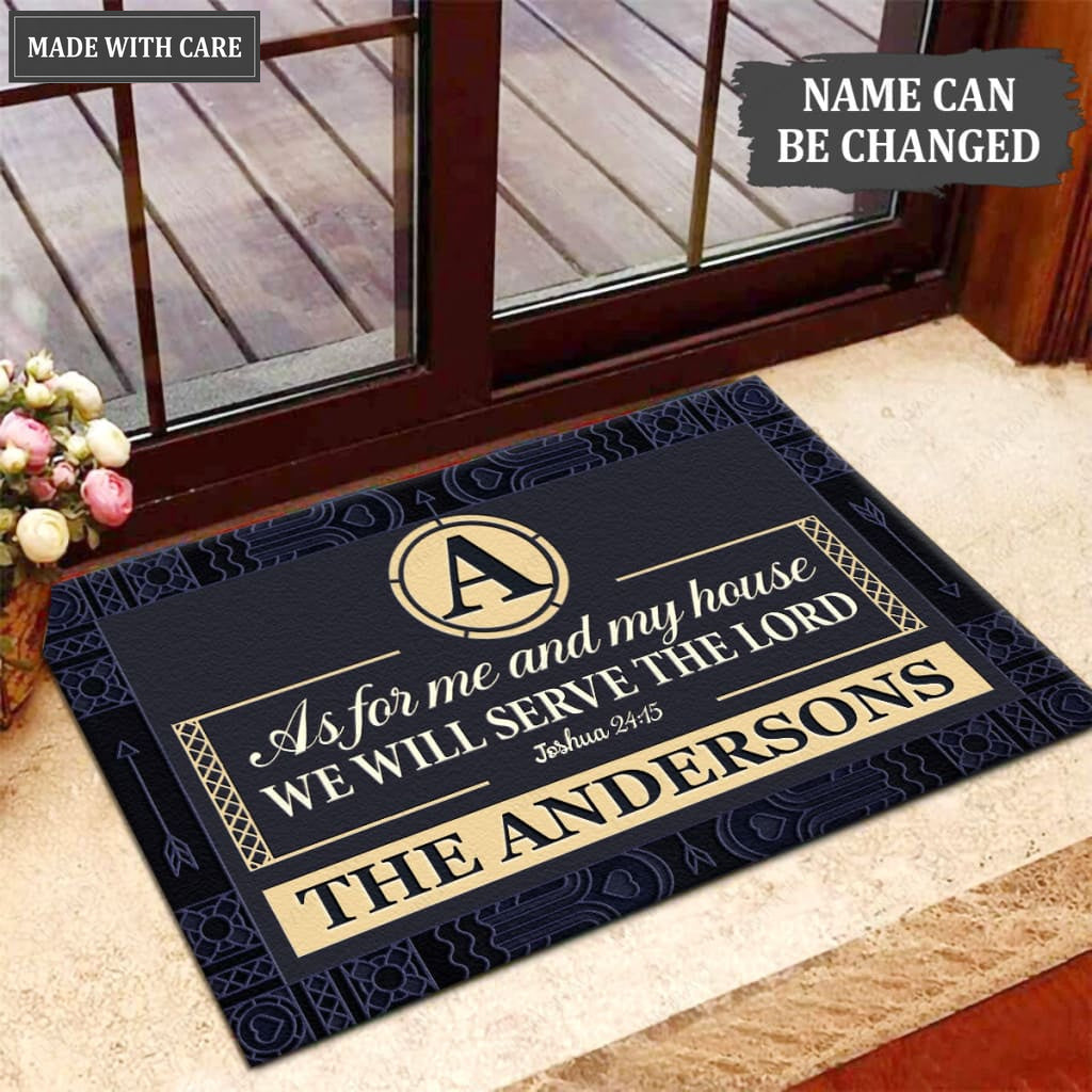 Luvingrace M96 Decorative Monogram Collection As For My House Personalized Doormat