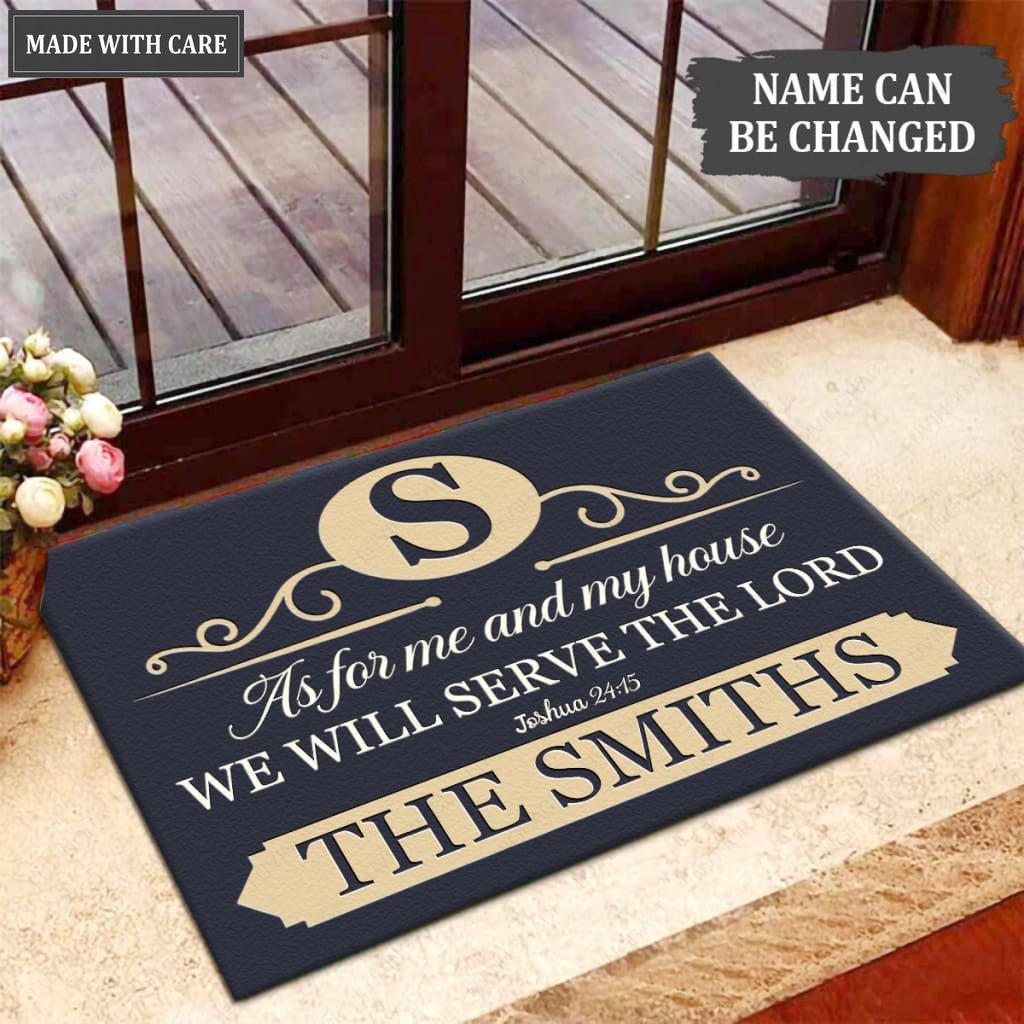 Luvingrace M98 Elegant Monogram Collection As For My House Personalized Doormat