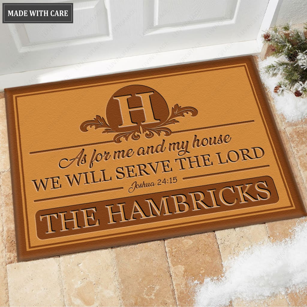 Luvingrace M81 Decorative Monogram Collection As For My House Personalized Doormat
