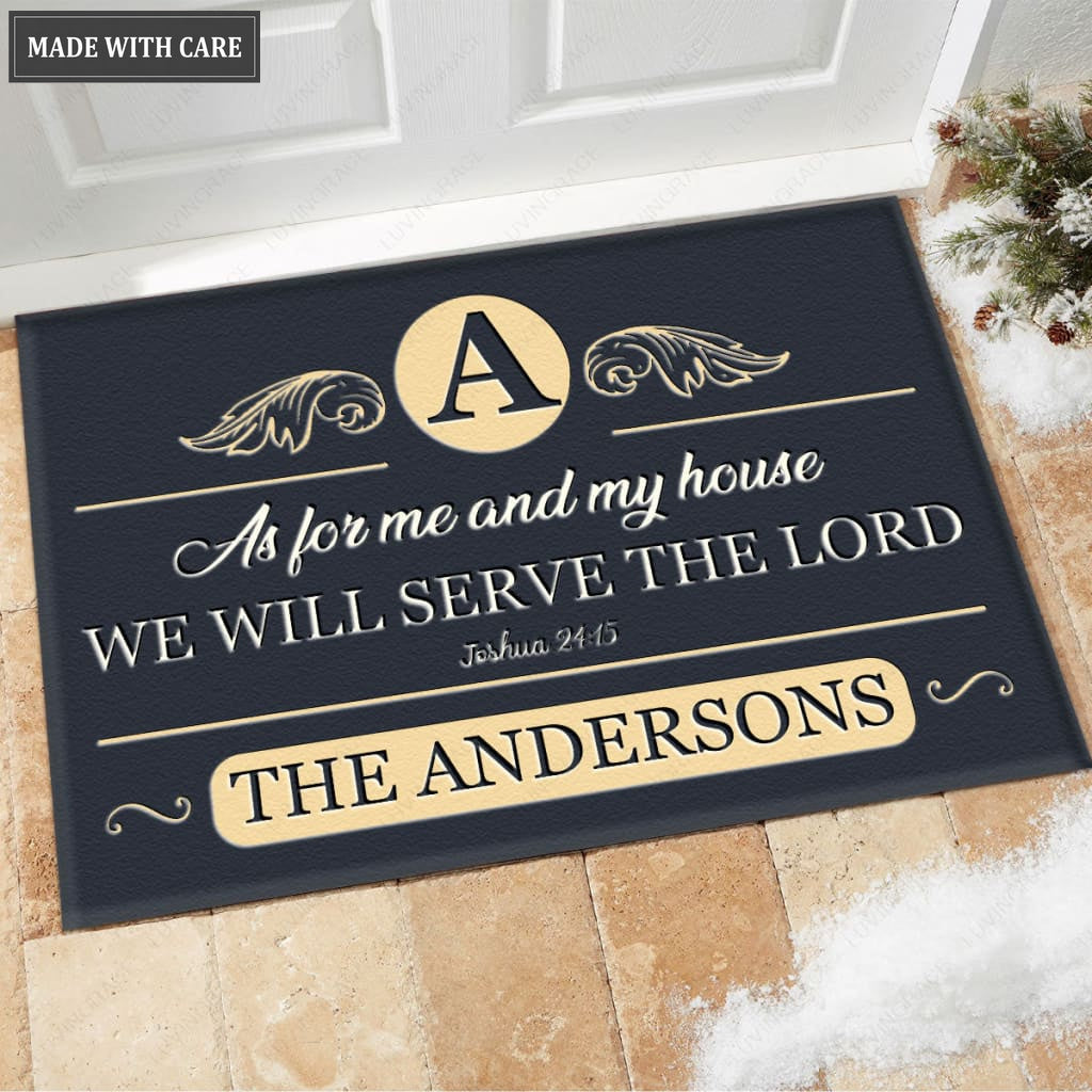 Luvingrace M83 Luxury Monogram Collection As For My House Personalized Doormat