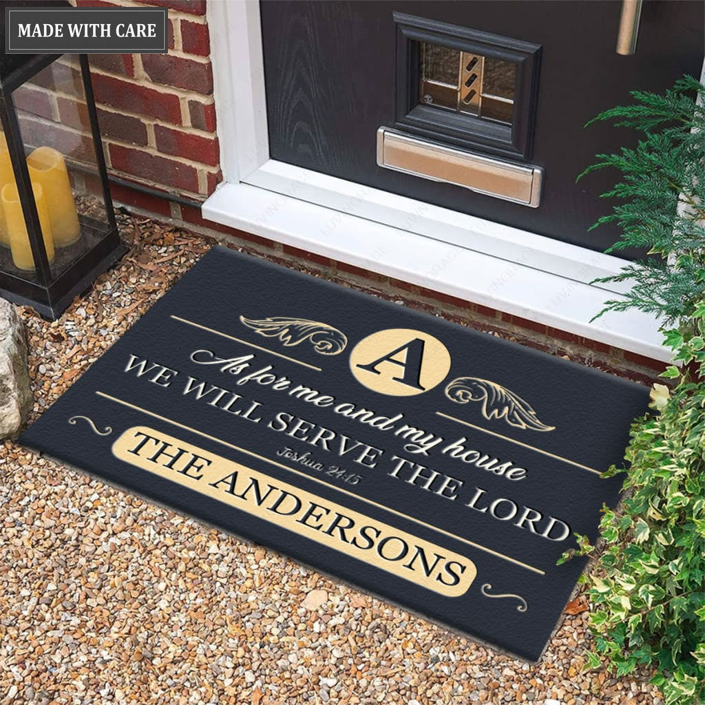 Luvingrace M83 Luxury Monogram Collection As For My House Personalized Doormat