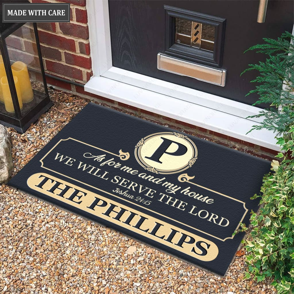Luvingrace M84 Luxury Monogram Collection As For My House Personalized Doormat