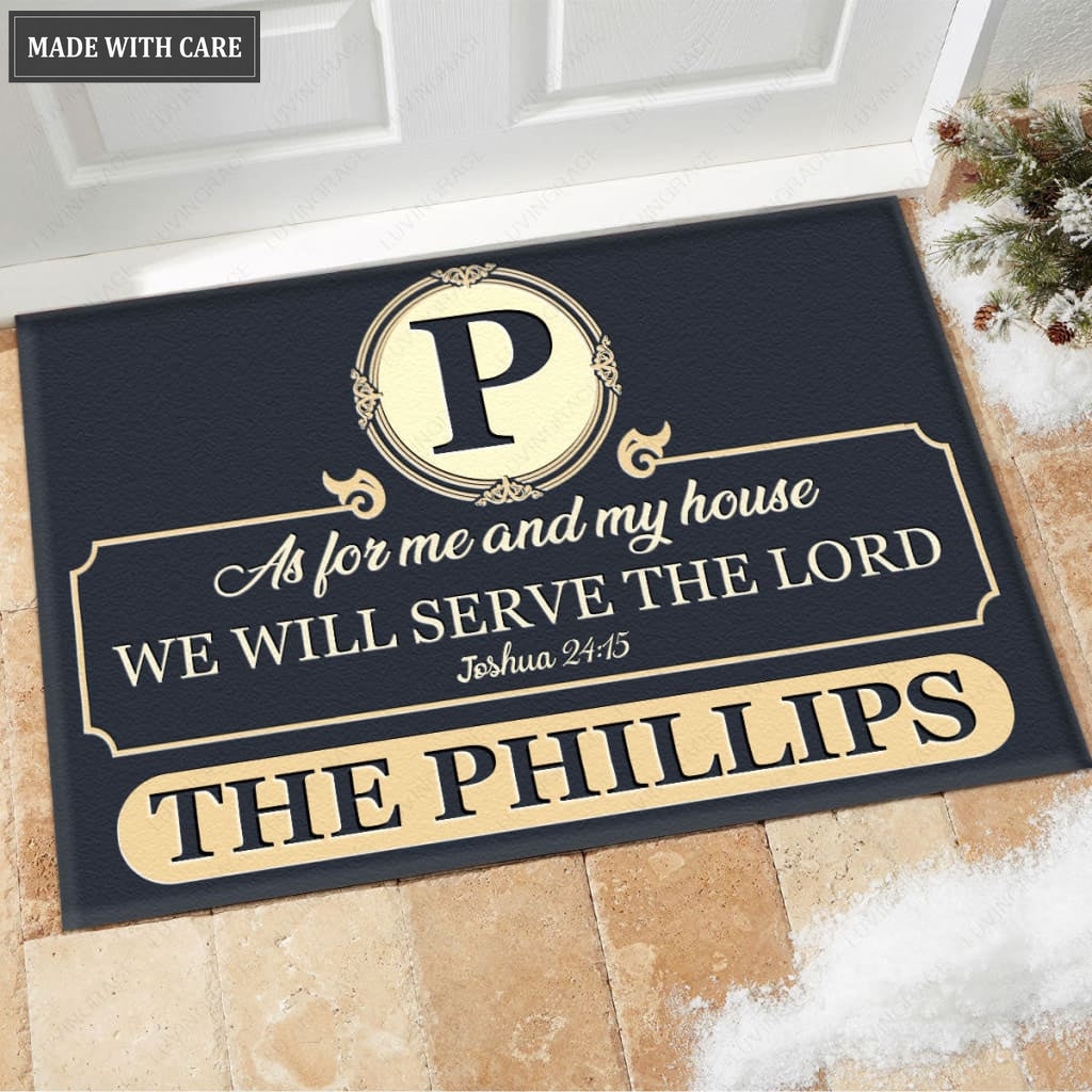 Luvingrace M84 Luxury Monogram Collection As For My House Personalized Doormat