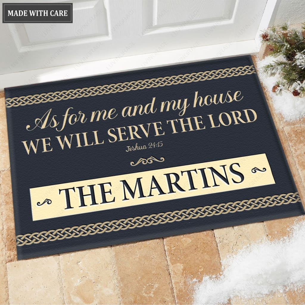 Luvingrace M85 Luxury Monogram Collection As For My House Personalized Doormat
