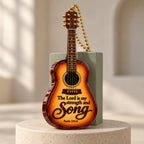The Lord Is My Strength and Song – Christian Faith Guitar 3D Ornament