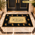 Personalized Family Name Royal Crest Doormat – Luxury Welcome Mat