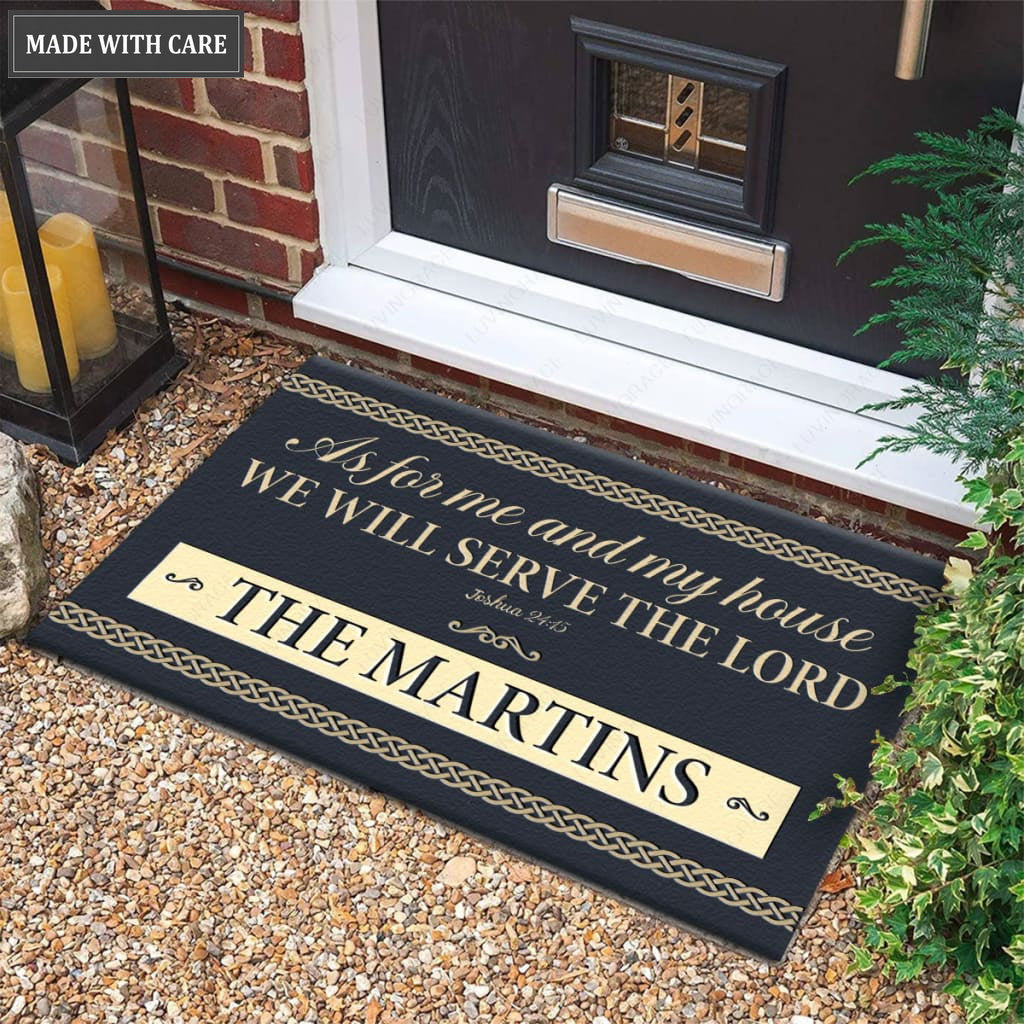 Luvingrace M85 Luxury Monogram Collection As For My House Personalized Doormat