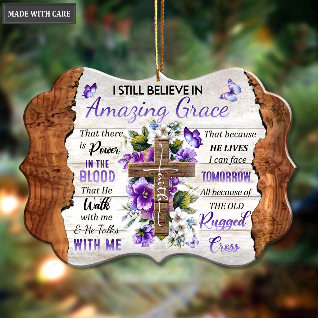 Floral Cross I Can Face Tomorrow Ornament