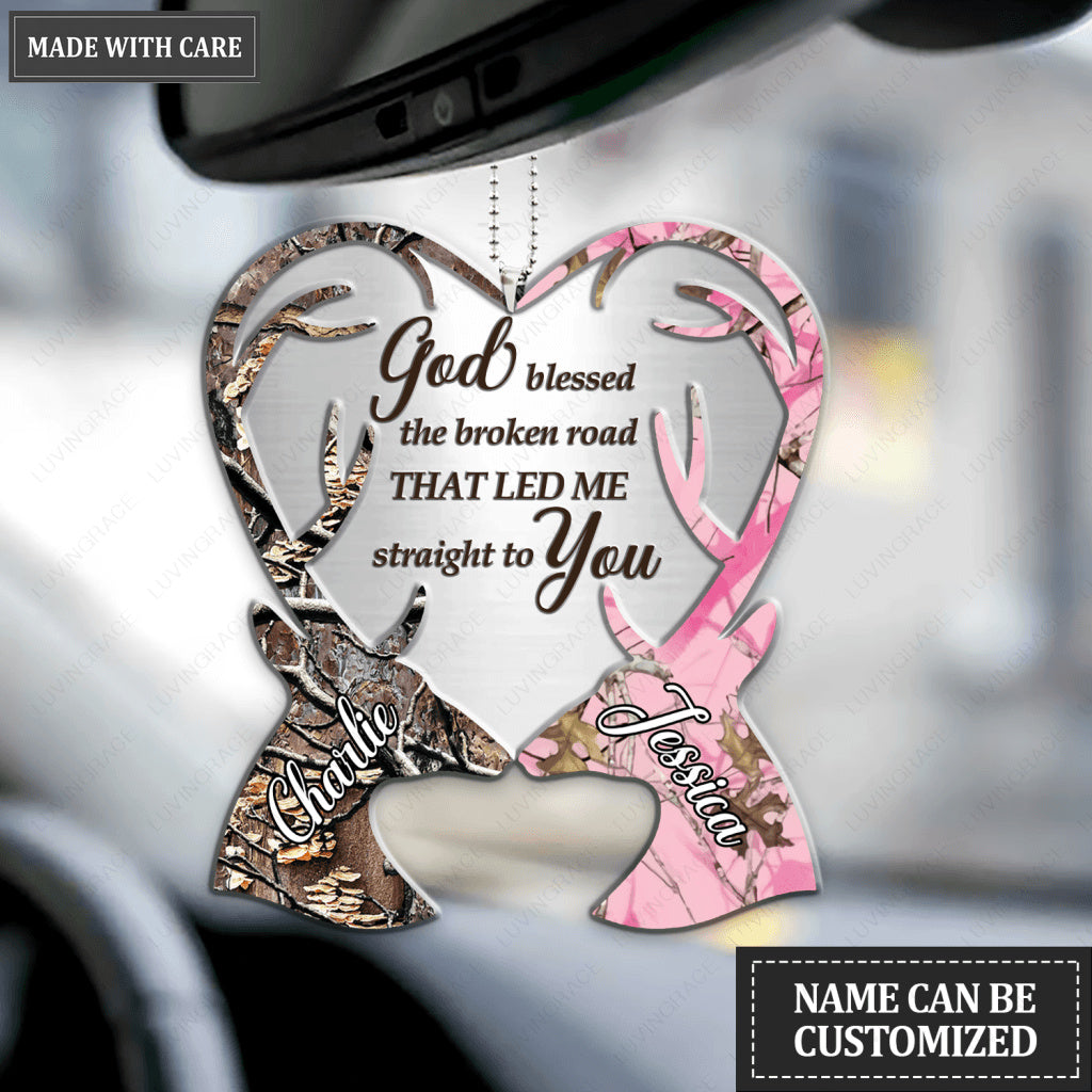 Deer Couple Camo Love God Blessed Personalized Ornament