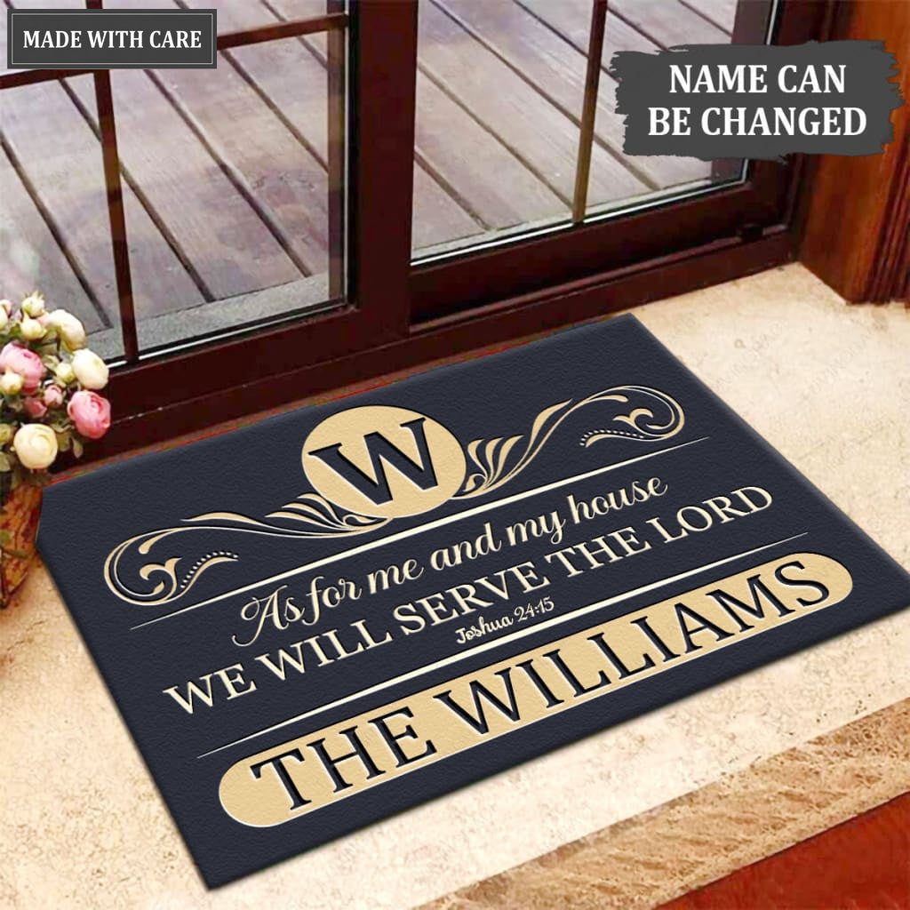 Luvingrace M109 Luxury Monogram Collection As For My House Personalized Doormat