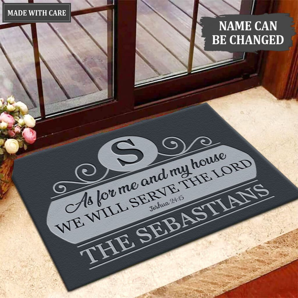 Luvingrace M110 Elegant Monogram Collection As For My House Personalized Doormat