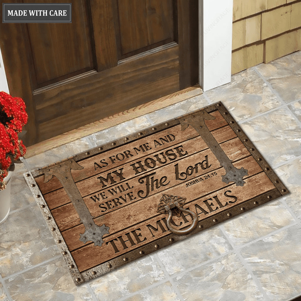 Personalized We Will Serve The Lord Trapdoor Doormat