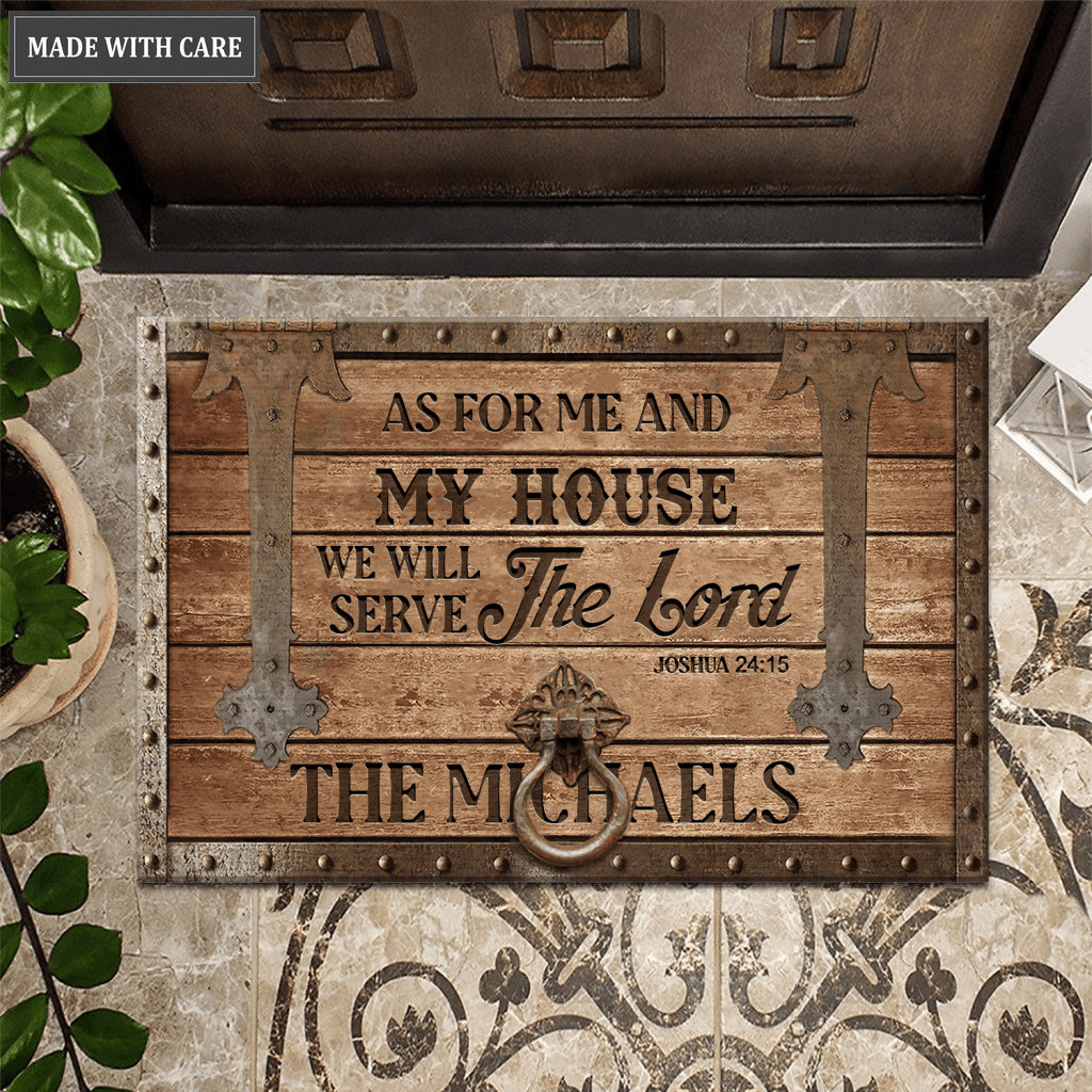 Personalized We Will Serve The Lord Trapdoor Doormat