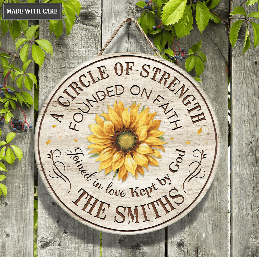 Personalized A Circle Of A Family Sunflower Circle Sign
