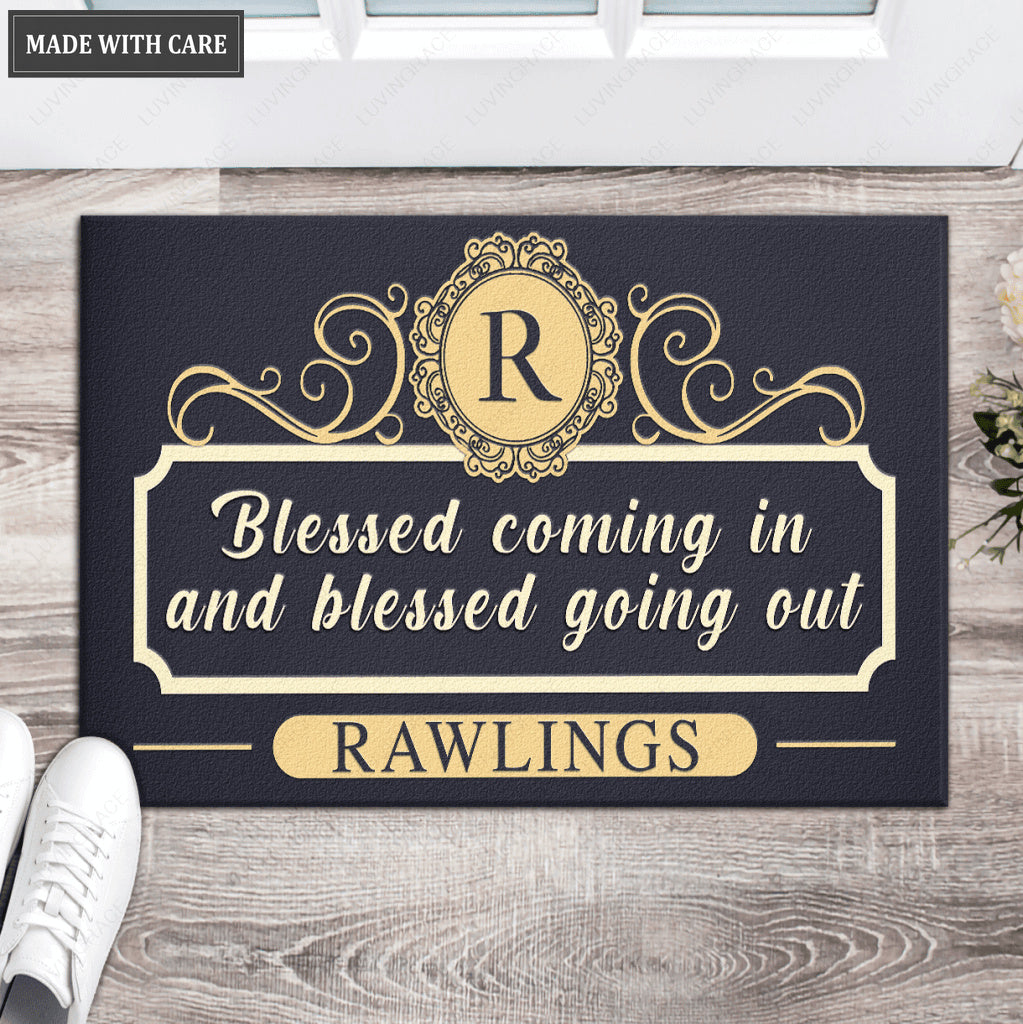 Personalized Brown Blessed Coming In Doormat