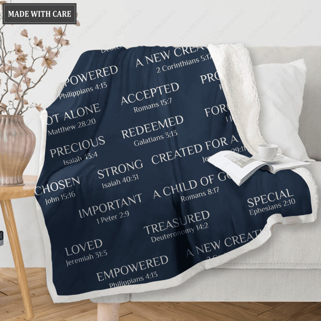 Identity In Christ You Are Super Soft Warm Hugs, Get Well Gift Blanket Plush Healing Thoughts Prayer Grace Warrior Spirit