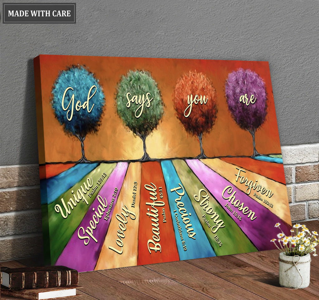 Colorful Trees God Says You Are Wall Art
