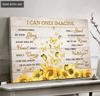 Gold Butterfly Will I Sing Hallelujah Canvas Wall Art