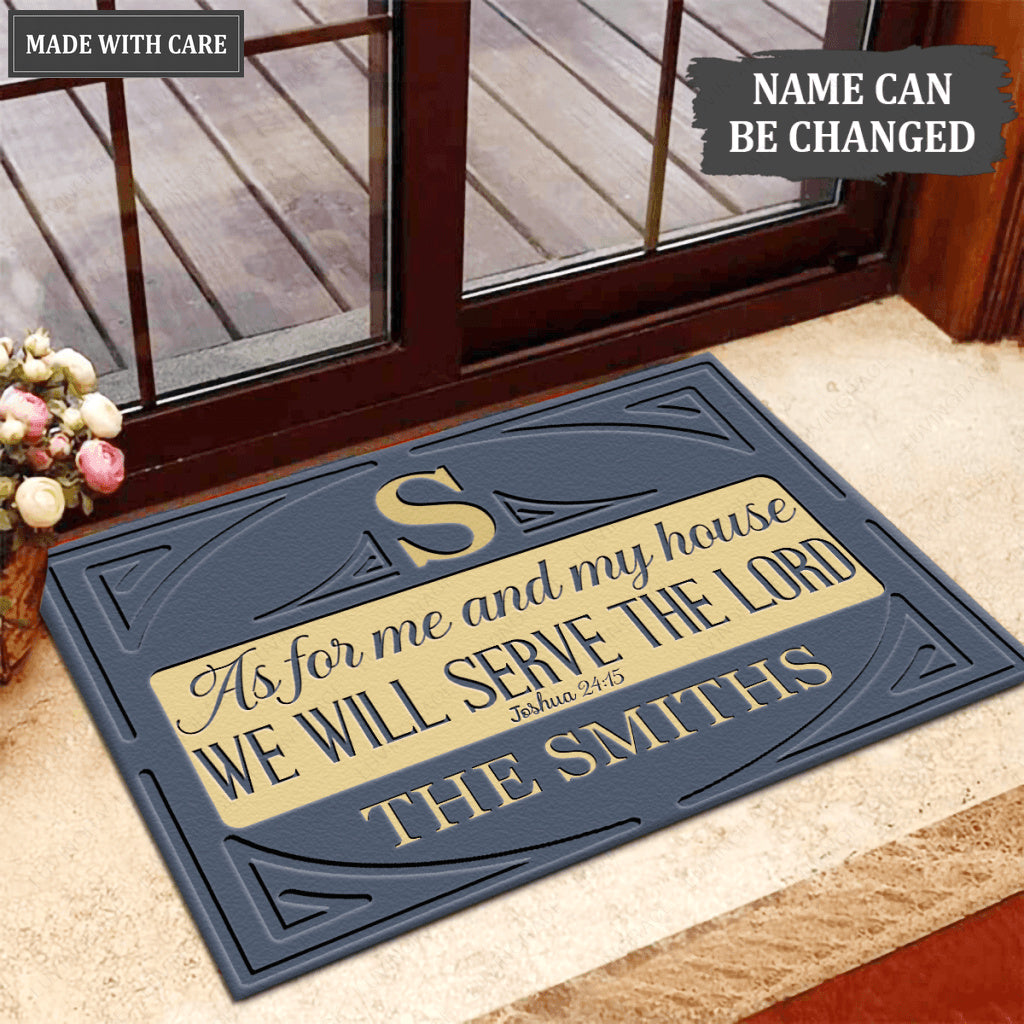 Luvingrace M07 Vintage Monogram Collection As For My House Personalized Doormat