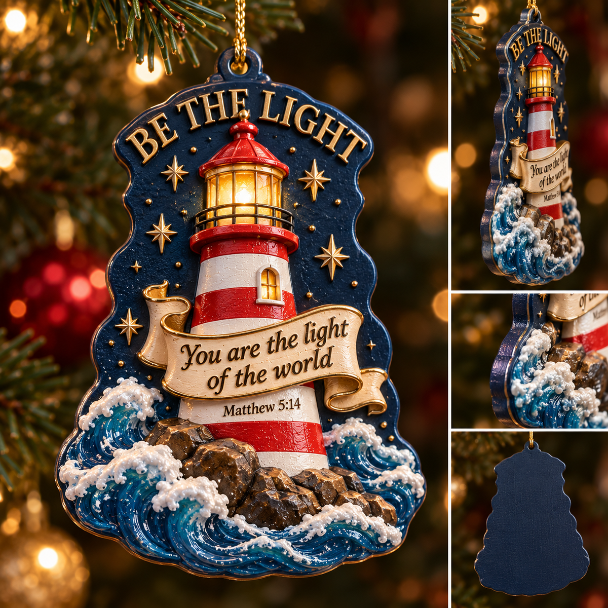 3D Be The Light Lighthouse Christian Ornament – Matthew 5:14