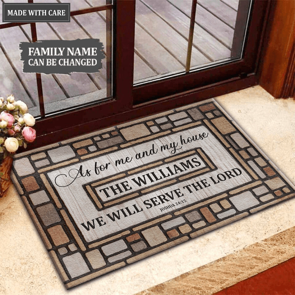 Personalized Croll Drifted Serve The Lord Doormat