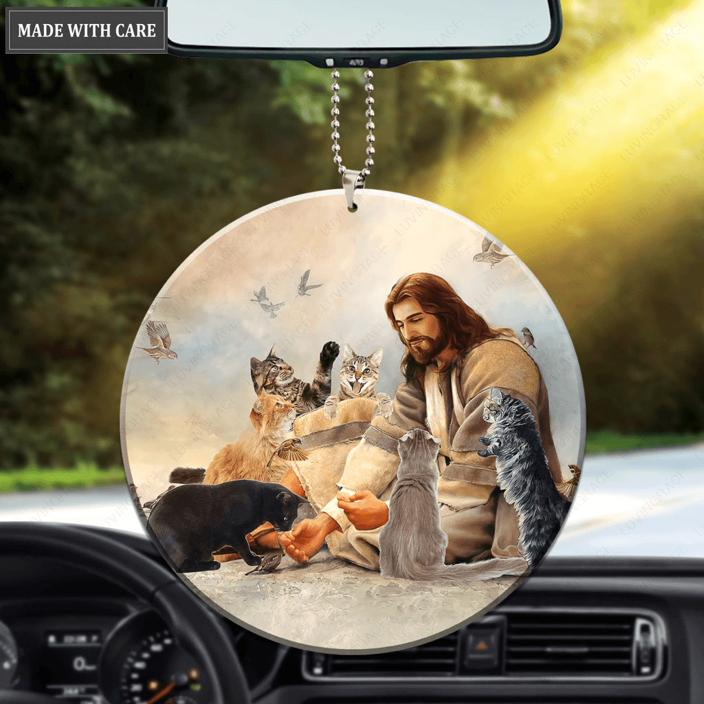 Jesus and the Cats Ornament