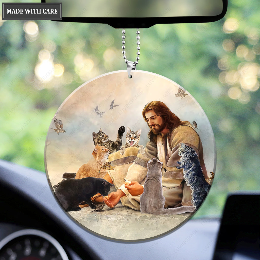 Jesus and the Cats Ornament