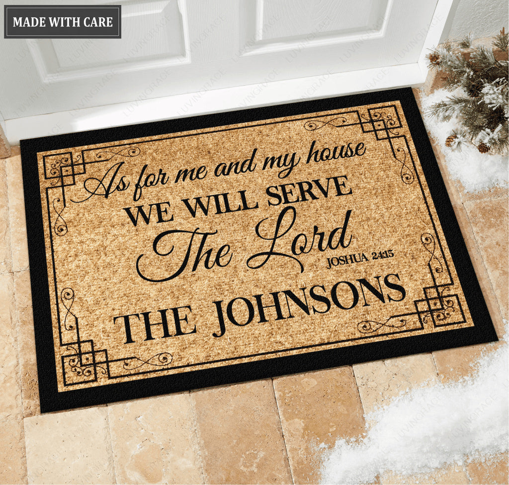 Serve The Lord Personalized Door Mat New Pattern