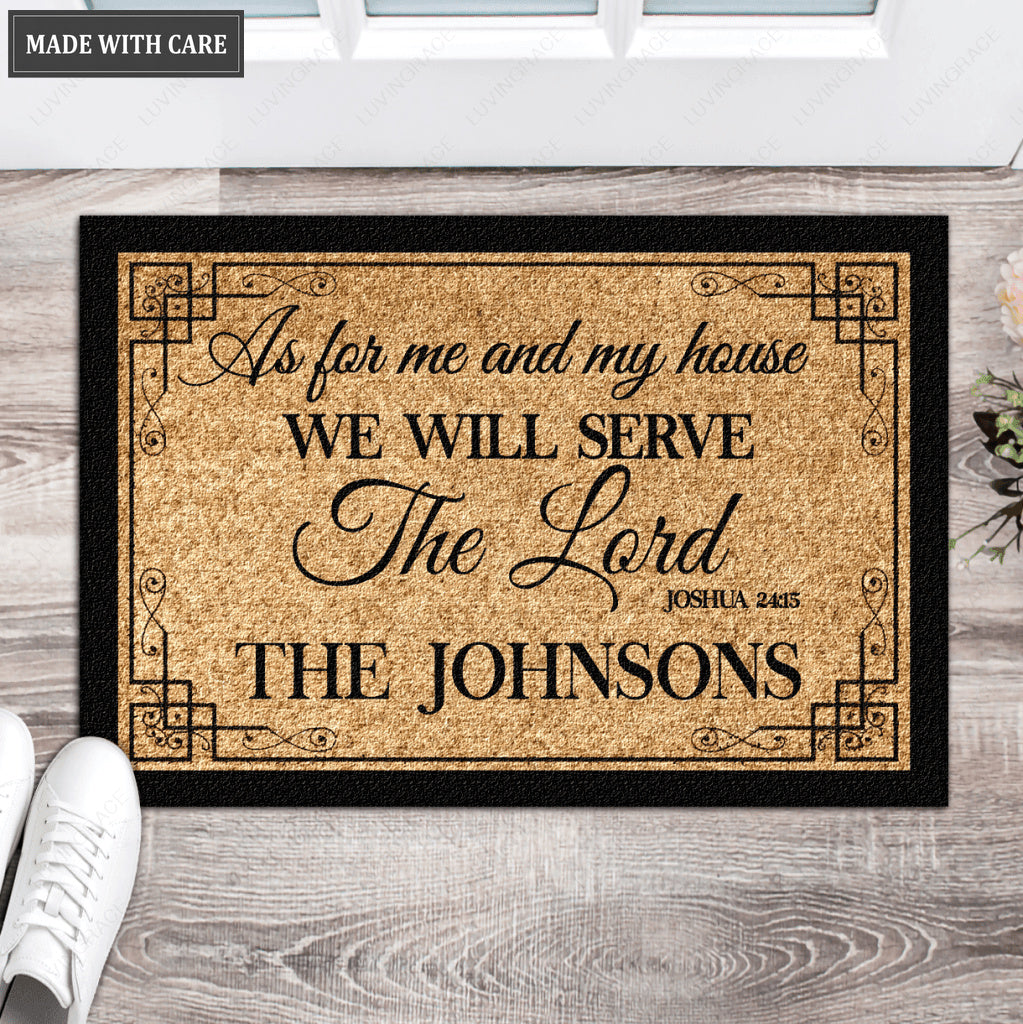 Serve The Lord Personalized Door Mat New Pattern