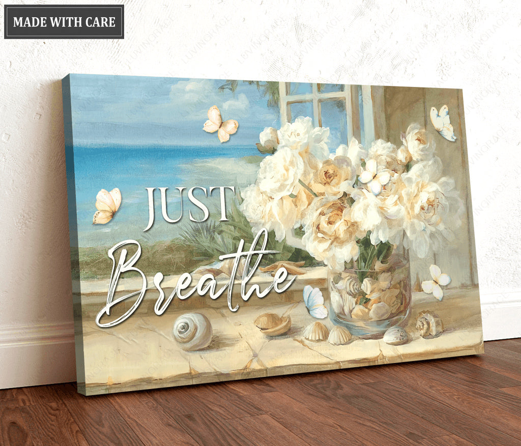 Just Breathe By The Sea Canvas Wall Art