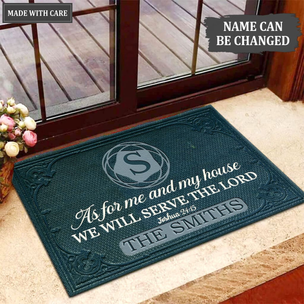 Luvingrace M13 Vintage Monogram Collection As For My House Personalized Doormat