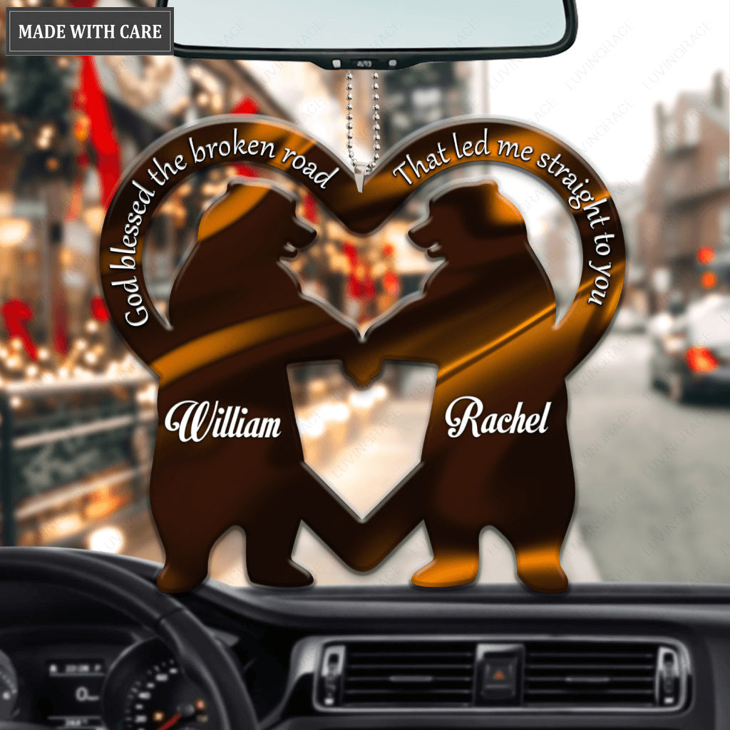Bear Heart God Blessed Personalized Ornament