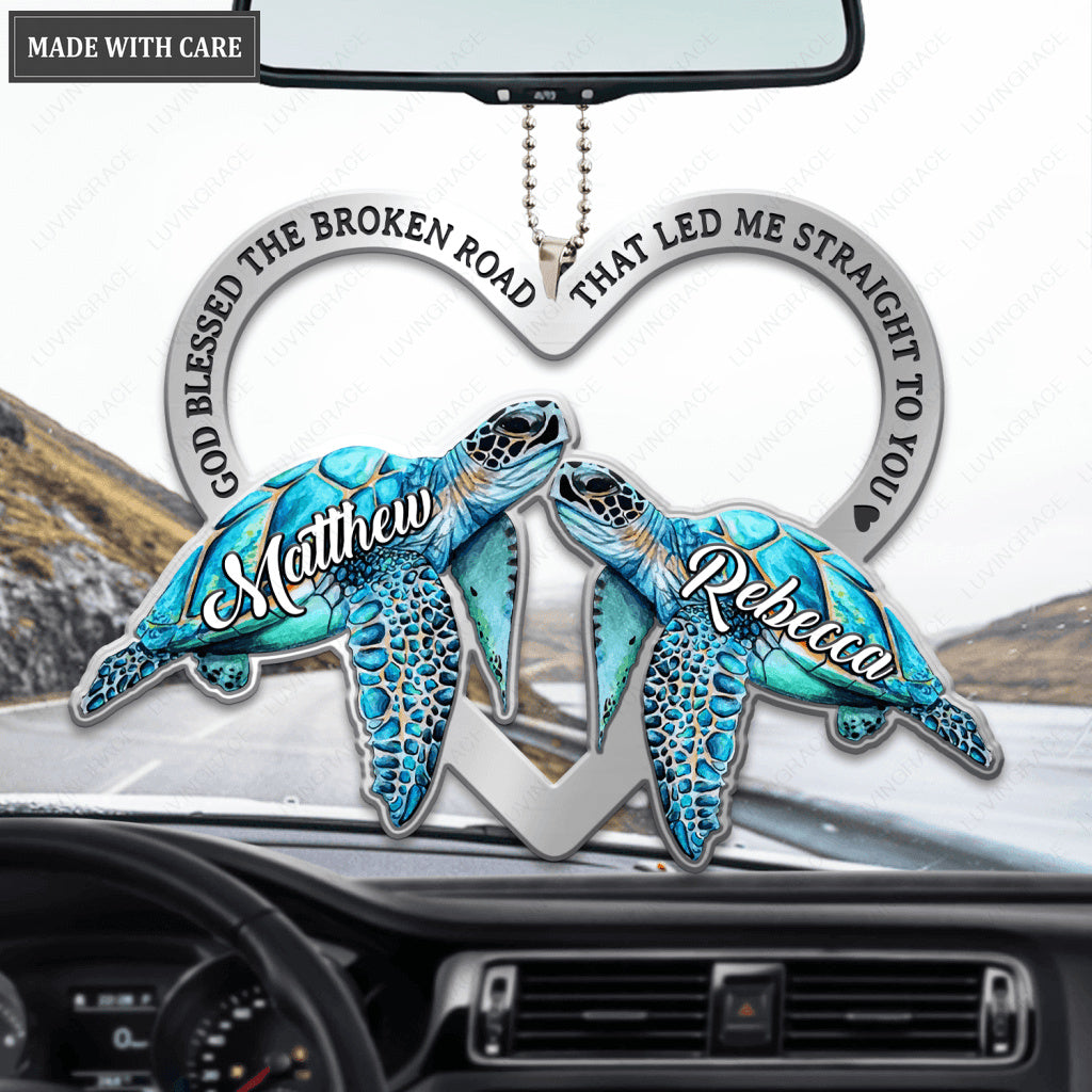 Couple Turtle God Blessed Personalized Ornament
