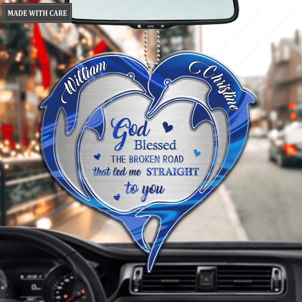 Hologram Lovely Dolphins God Blessed Personalized Ornament