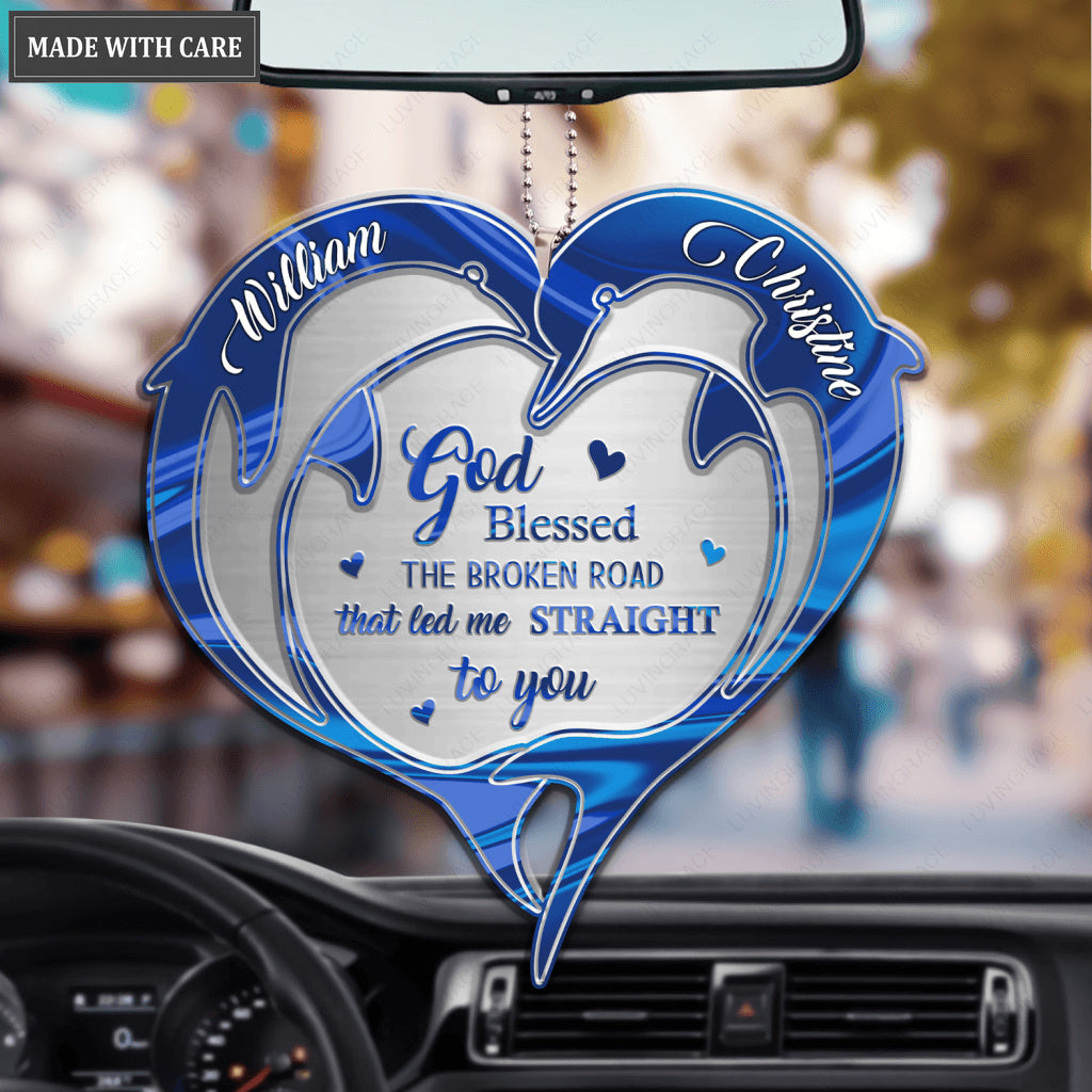 Hologram Lovely Dolphins God Blessed Personalized Ornament