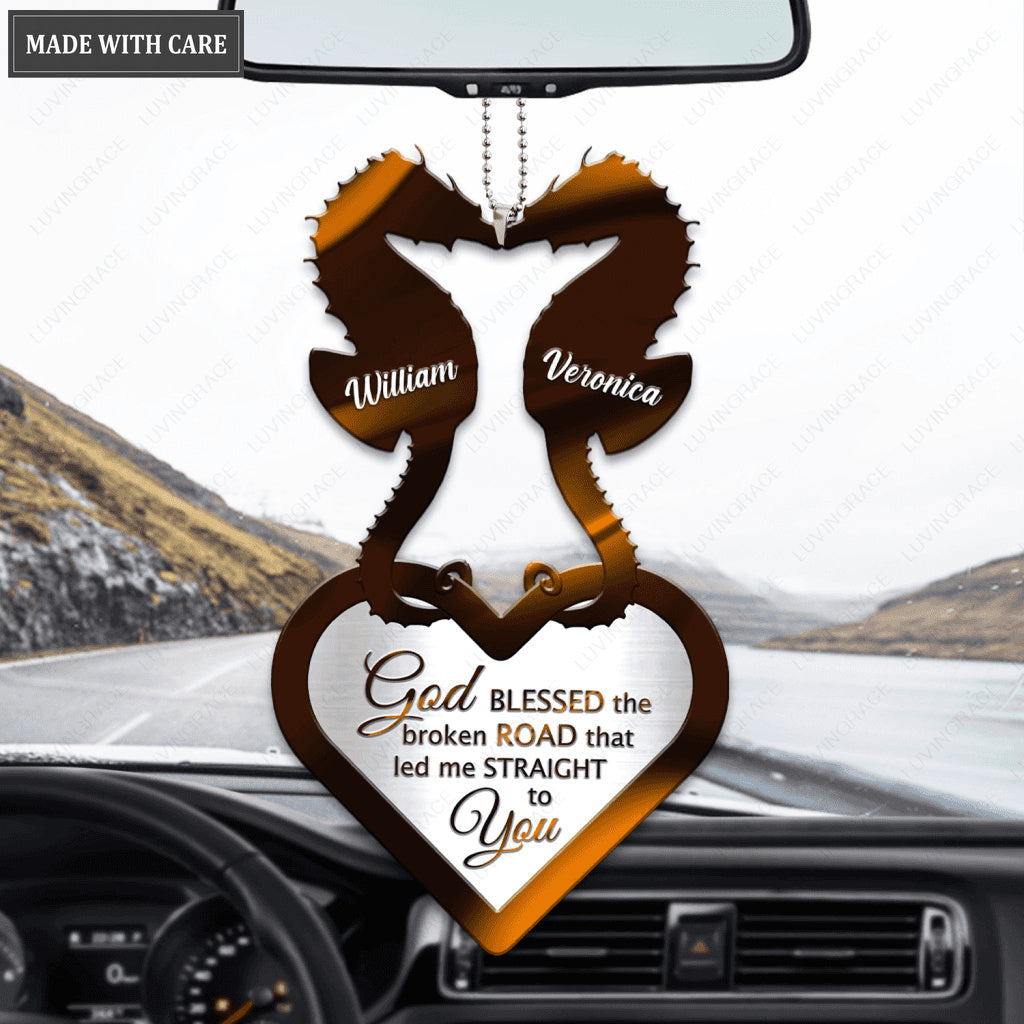 Seahorse Couple God Blessed Personalized Ornament