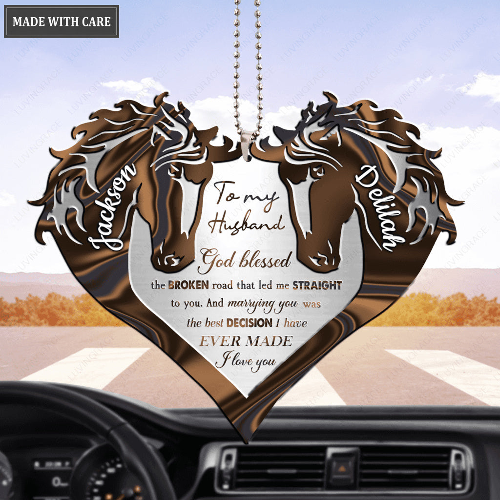 Best Decision God Blessed Horse Couple Personalized Ornament