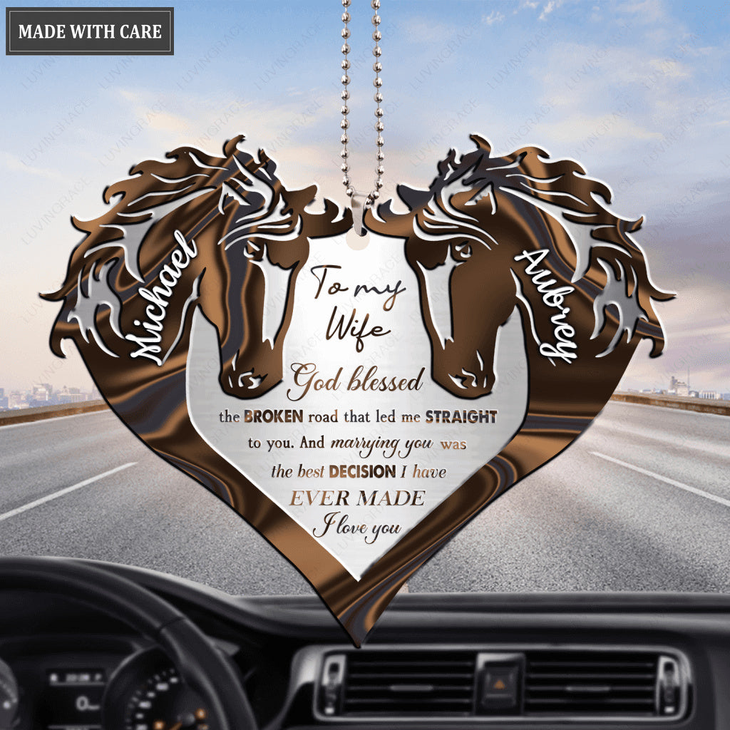 Best Decision God Blessed Horse Couple Personalized Ornament