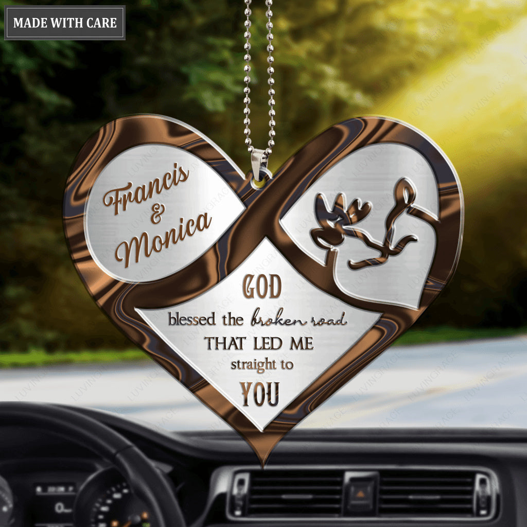 Hologram Infinity Heart Buck And Doe Personalized Ornament