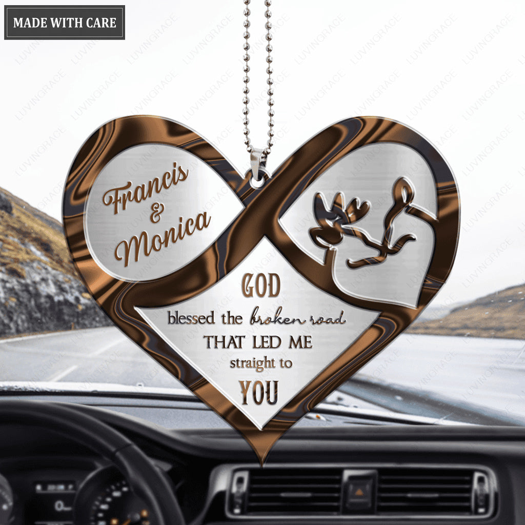 Hologram Infinity Heart Buck And Doe Personalized Ornament