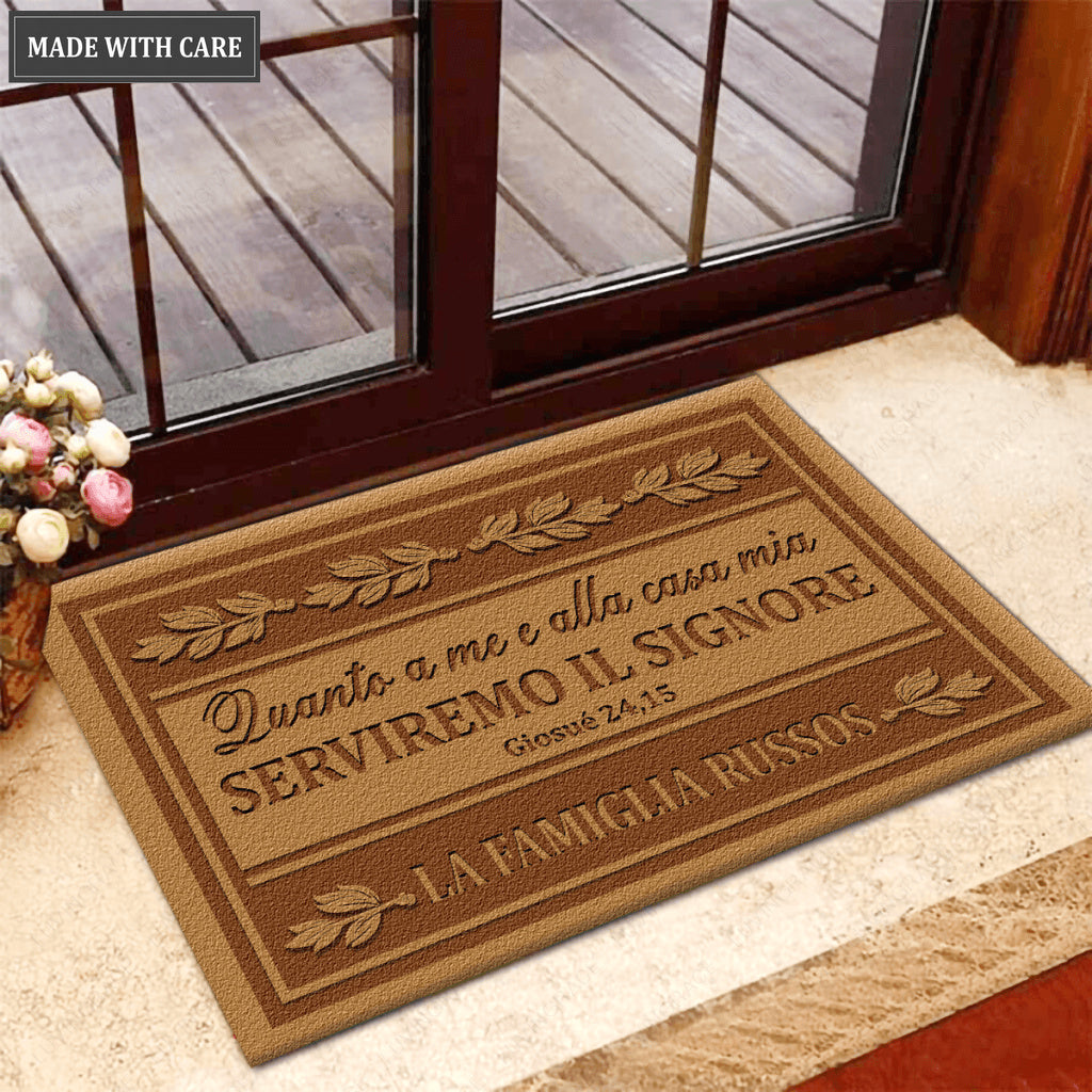 Personalized Italian As For Me And My House Doormat