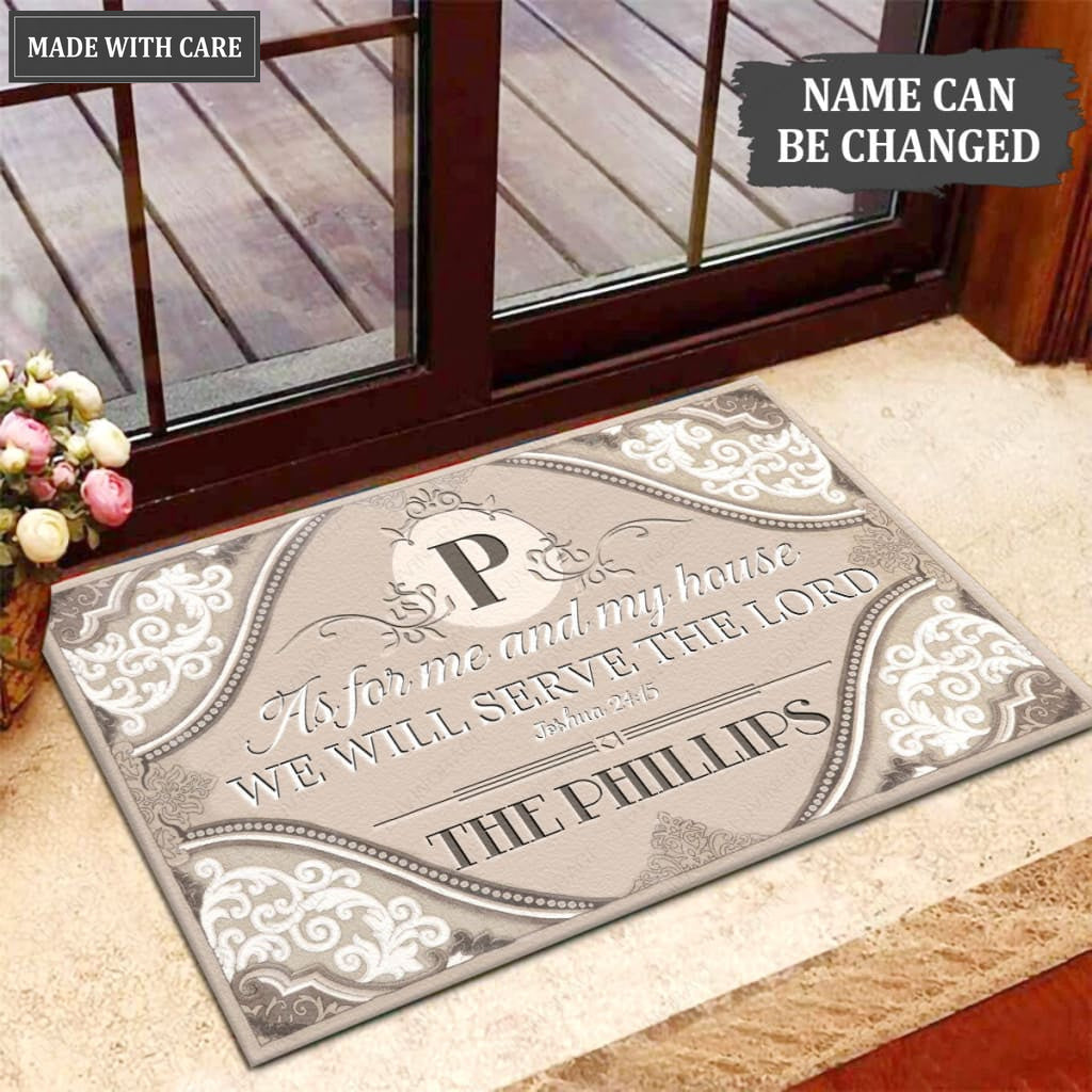 Luvingrace M22 Decorative Monogram Collection As For My House Personalized Doormat
